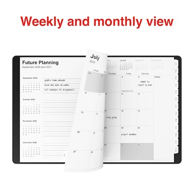 2025-2026 Staples 8" x 11" Academic Monthly Planner, Black (ST23571-25)