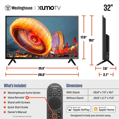 Westinghouse HX Series 32" HD 720p LED Smart Xumo TV, Black (WX32HX2800)
