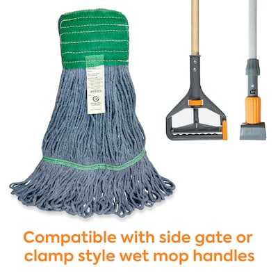 Baseline Blend Twist Mop Head, 16 oz., Blue, 12/Carton (CLM-303MWB-CT)
