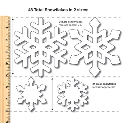 FreshCut Crafts Punch Out Paper Cutouts, Winter Shapes, Snowflakes, Mittens & Snowman, 120 Pieces (FCC850054391285)