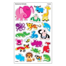 Trend Enterprises Awesome Animals Stickers, Assorted Colors, 160/Pack (T-46328)