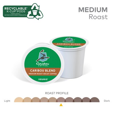 Caribou Coffee Caribou Blend Decaf Coffee Keurig® K-Cup® Pods, Medium Roast, 0.41 oz., 24/Box (6995)