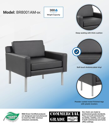 Boss Vinyl Lounge Chair, Black (BR8001AM-BK)