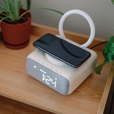 Alarm Clock Speaker with Wireless Charger