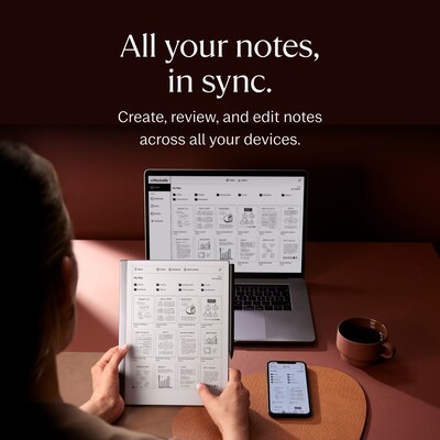 reMarkable 2 10.3" Paper Tablet with Marker Plus and Premium Leather Book Folio, Silver (RM115M)