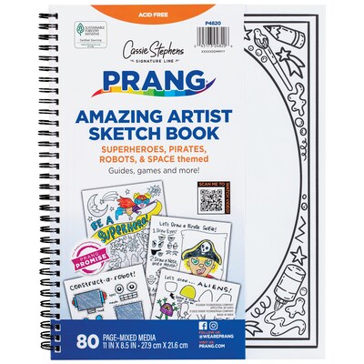 Prang Amazing Artists Sketch Book, Pack of 3 (PAC4820-3)