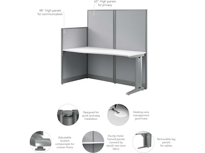 Bush Business Furniture Office in an Hour 63"H x 65"W Cubicle Panel Workstation, Pure White (WC36192-03K)