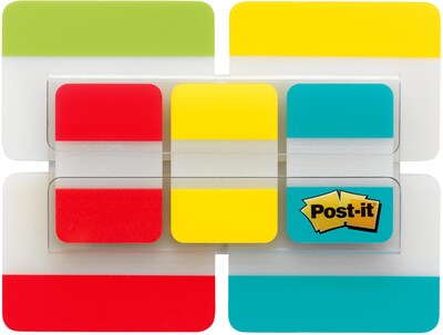 Post-it® Tabs Value Pack, 1" Wide and 2" Wide, Assorted Colors, 114 Tabs/Pack (686-VAD2)