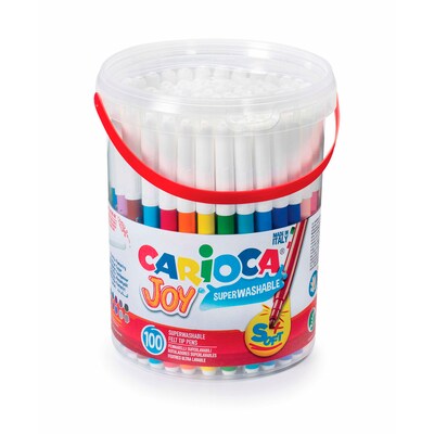 CARIOCA Joy Washable Kids Markers, Fine Tip, Assorted Colors, 100/Set (CRA43176)