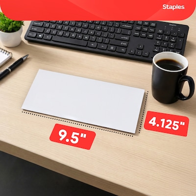 Staples Self Seal Security Tinted #10 Business Envelopes, 4 1/8" x 9 1/2", White, 500/Box (ST511289-CC)