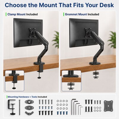 Uncaged Ergonomics Adjustable Single Computer Monitor LCD Arm/Mount, Black (MM-b)