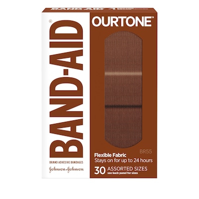 Band-Aid Brand OurTone Adhesive Bandages, BR55, 30/Count (119586)