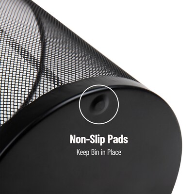 Mind Reader Metal Mesh Trash Can Without Lid, 4.5 Gallon, Black, 3/Pack (3CGARB-BLK)