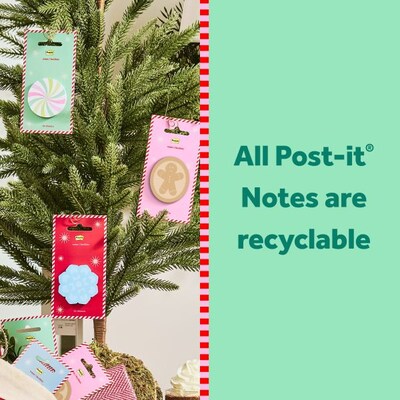 Post-it Tree Sticky Note, 2" x 2.5", Jingle Notes Collection, 50 Sheet/Pad (HOL25-JN-TR)