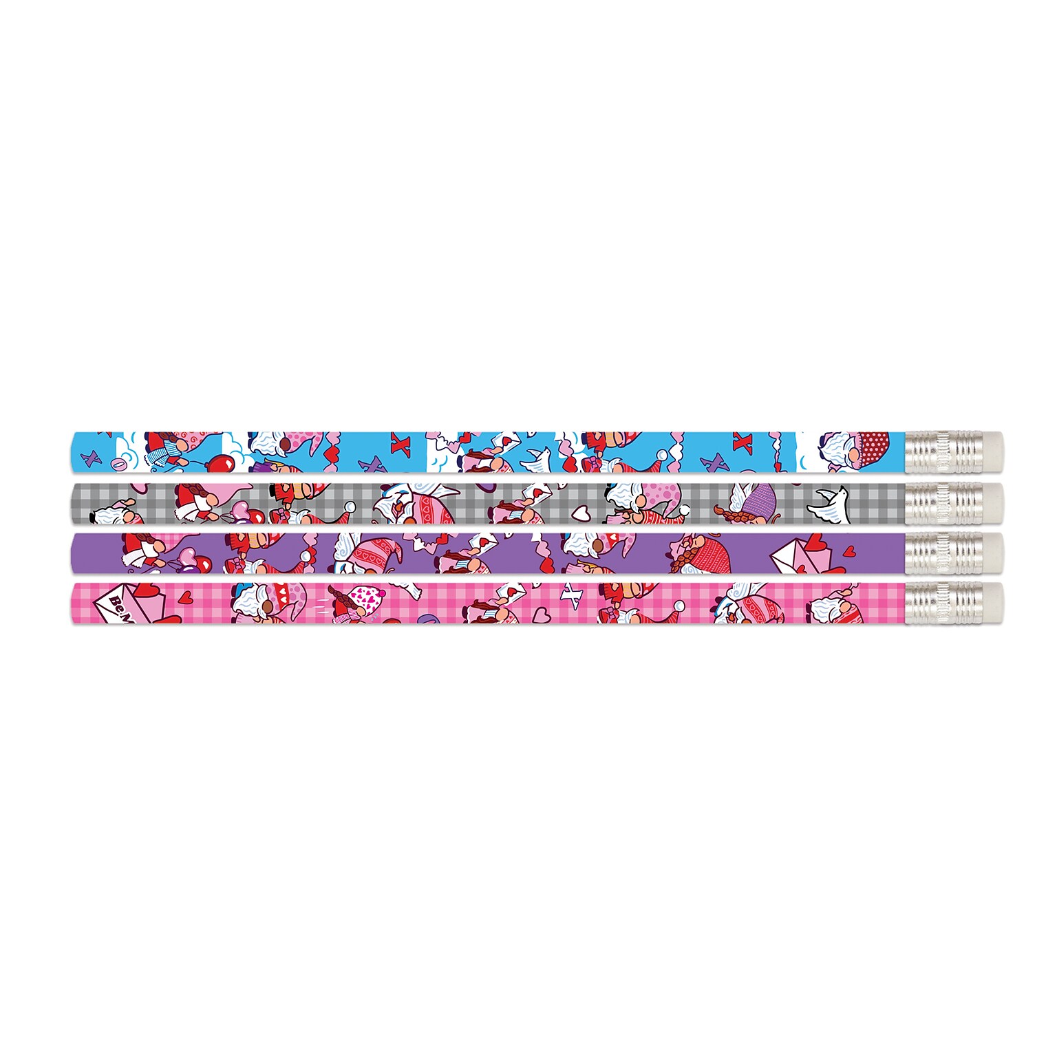 Musgrave Pencil Company Valentine Gnomes Wooden Pencil, #2 Medium Lead, 12 Pencils/Pack, 12/Packs (MUS2603D-12)