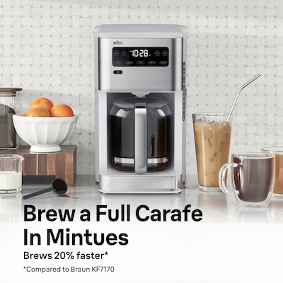 Braun PureFlavor 14-Cup Automatic Drip Coffee Maker, White (KF5650WH)