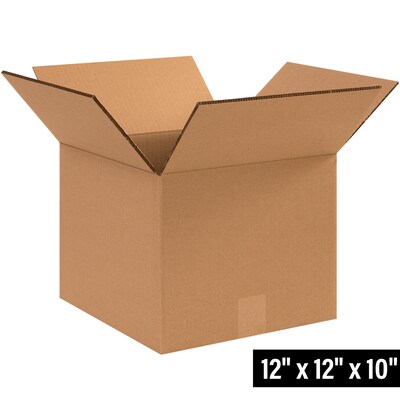 12" x 12" x 10" Heavy Duty Shipping Boxes, 44 ECT, 25/Bundle (HD121210)