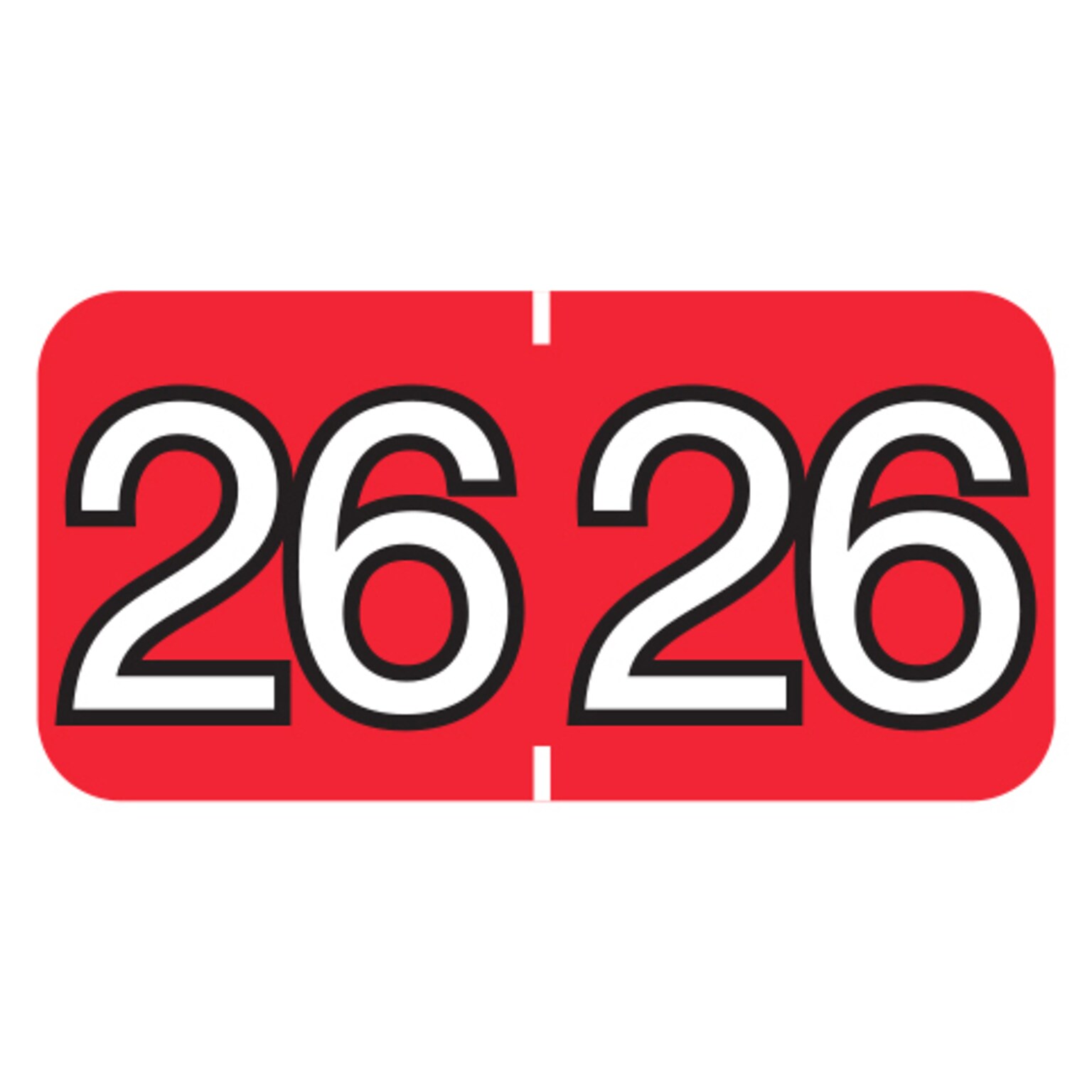 Medical Arts Press Colwell Jewel Tone Compatible Large 2026 Year Label, 3/4 x 1-1/2, Red, 500/Roll