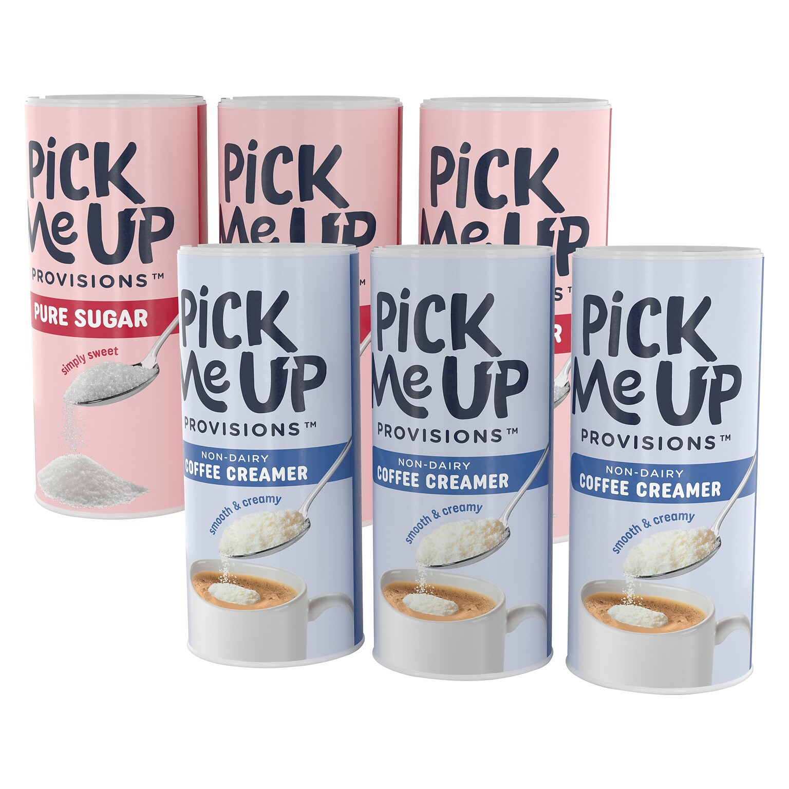 Pick Me Up Provisions™ Creamer & Sugar 6 Canister Bundle (3 each)