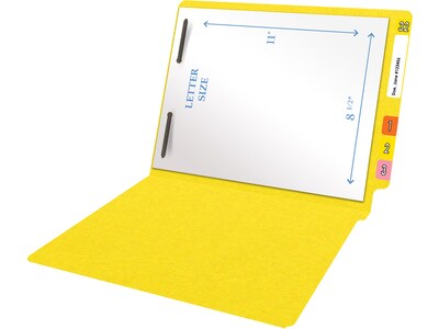 Medical Arts Press Heavy Duty End Tab File Folder, Straight-Cut, Letter Size, Yellow, 40/Box (S-09461-YLW)