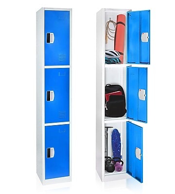 AdirOffice 72H 3-Tier Blue Storage Locker (ADI629-203-BLU-DL)
