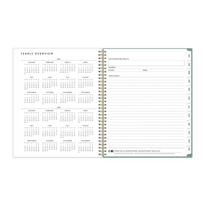 2027 Blue Sky Bespoke Letterpress Lake Flowers 8.5" x 11" Calendar Year Weekly & Monthly Standard Planner, Plastic Cover