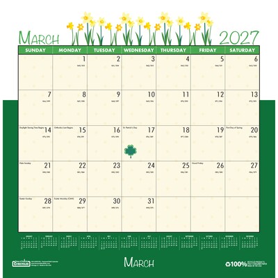 2027 House of Doolittle Seasonal Holiday 12" x 12" Monthly Wall Calendar (338-27)