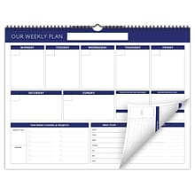 Global Printed Products 17 x 13 Weekly Planner, White/Blue (SPLS-0079)