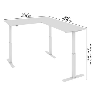 Bush Business Furniture Move 60 Series 60"W L Shaped Adjustable Standing Desk, Modern Hickory (M6SL6078MHBK)