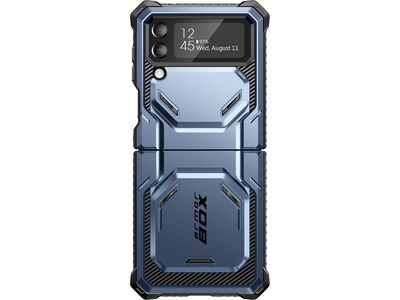 i-Blason Armorbox Metallic Blue Rugged Case for Samsung Galaxy Z Flip4 (Galaxy2022-ZFlip4-5G-Armorbox-Tilt)