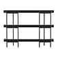 Martha Stewart Emmett 35" 3-Shelf Storage Display Unit Bookcase, Black Engineered Wood/Oil-Rubbed Bronze Metal (JN2542B3BKBK)