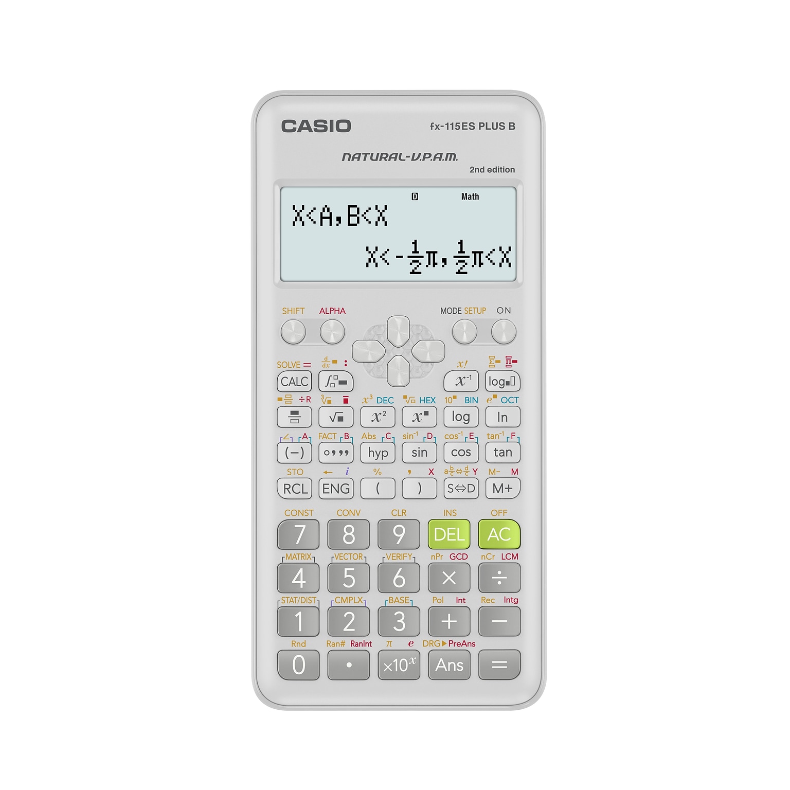 Casio fx-115ES Plus B 2nd Edition 16-Digit Battery Powered Scientific Calculator, White (FX-115ESPLSB)