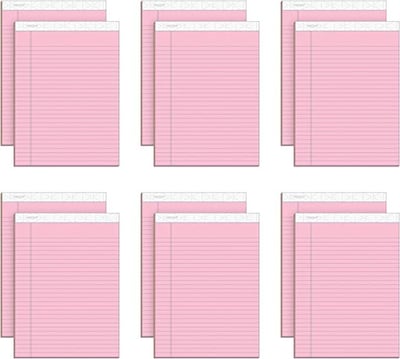 TOPS Prism+ Notepads, 8.5 x 11.75, Wide, Pink, 50 Sheets/Pad, 12 Pads/Pack (63150)