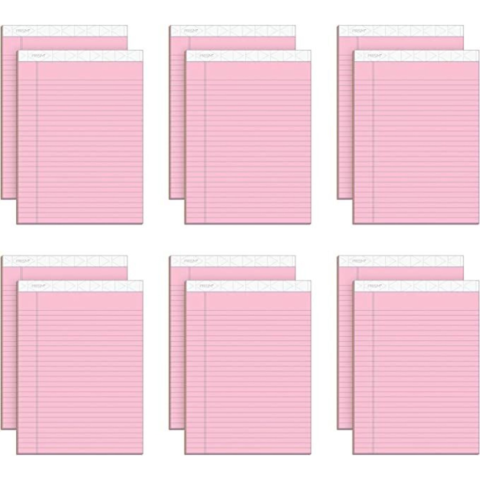 TOPS Prism+ Notepads, 8.5 x 11.75, Wide, Pink, 50 Sheets/Pad, 12 Pads/Pack (63150)