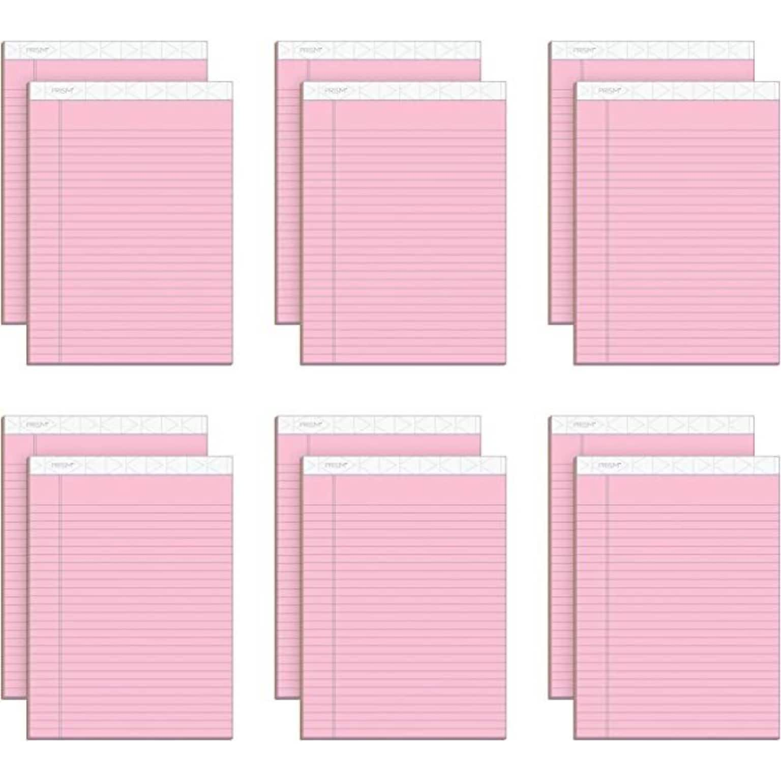 TOPS Prism+ Notepads, 8.5 x 11.75, Wide, Pink, 50 Sheets/Pad, 12 Pads/Pack (63150)