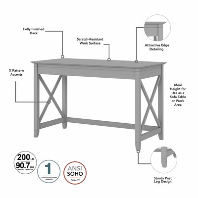 Bush Furniture Key West 48"W Writing Desk, Cape Cod Gray (KWD148CG-03)