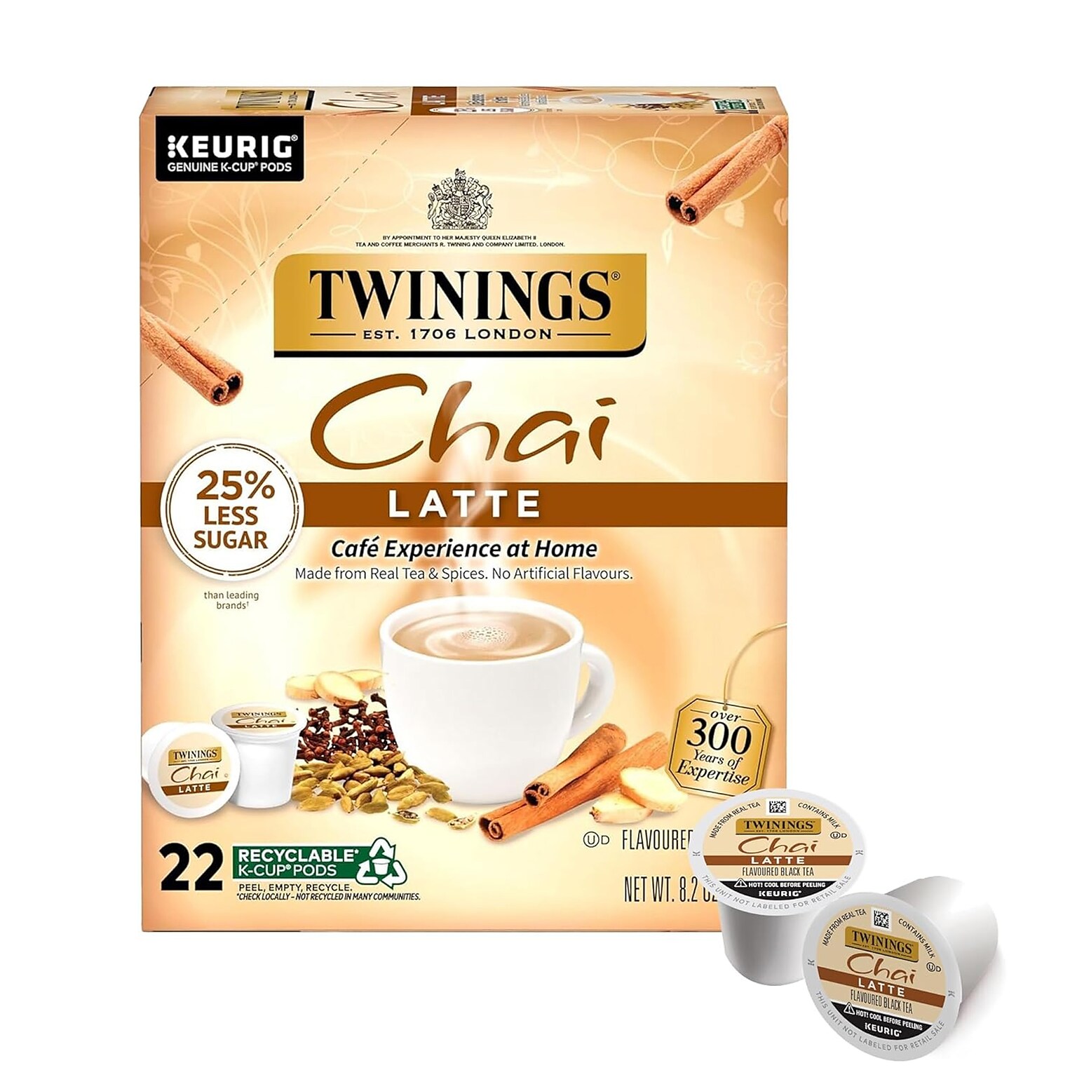 Twinings Chai Latte Black Tea, Keurig® K-Cup® Pods, 22/Box (TNA78919)