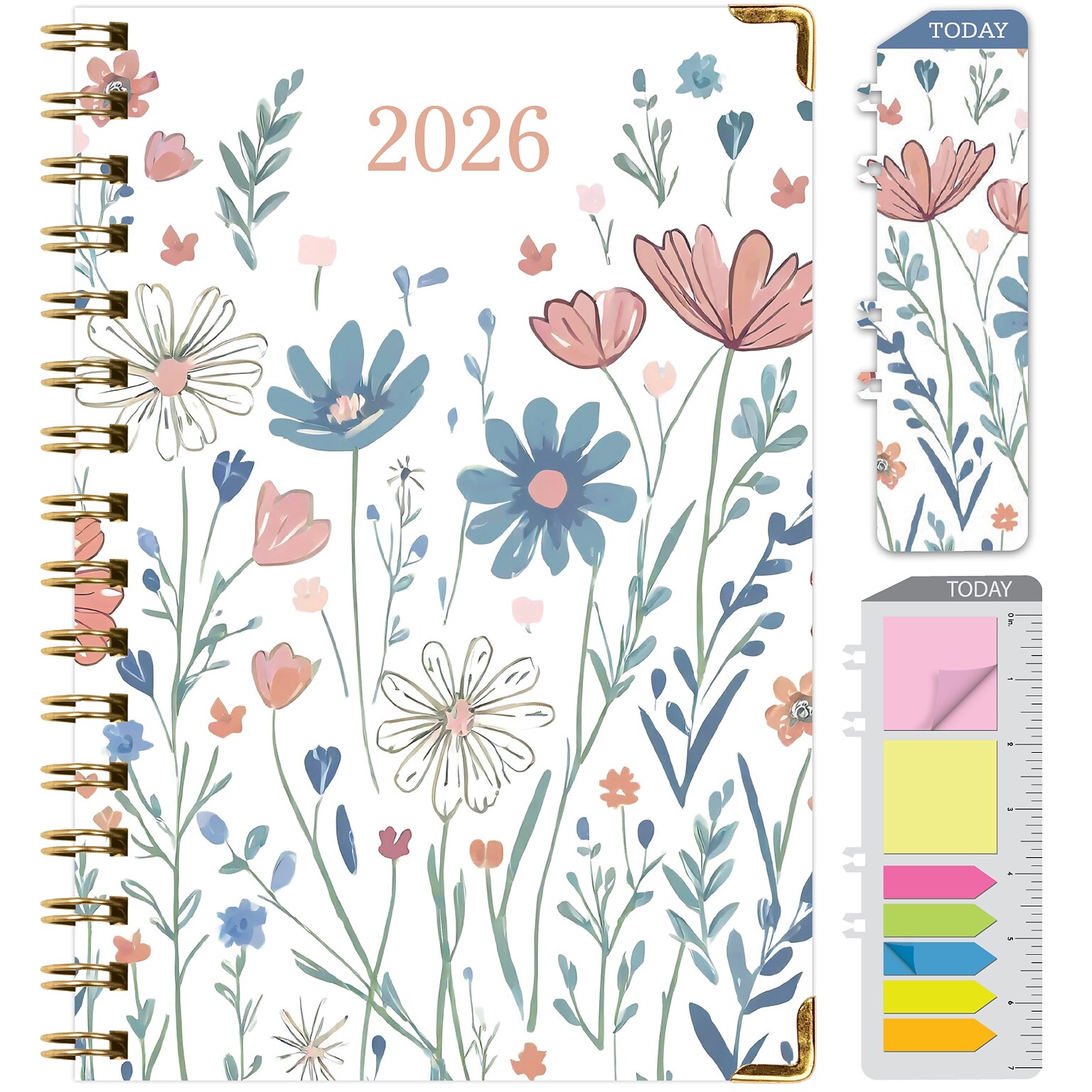 2026 Global Printed Products 5.5 x 8 Weekly & Monthly Planner, Paperboard Cover, Colorful Botanicals (FSHN-CY26-58-30)