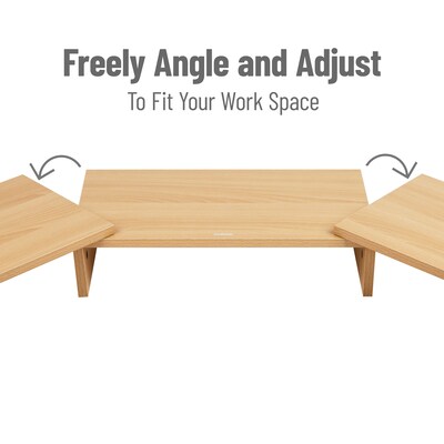 Mind Reader Adjustable Dual Monitor Stand, Up to 44 lbs., Brown (MDFMOND-BRN)
