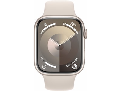Apple Watch Series 9 (GPS) Smartwatch, 45mm, Starlight Aluminum Case with Starlight Sport Band, S/M (MR963LL/A)