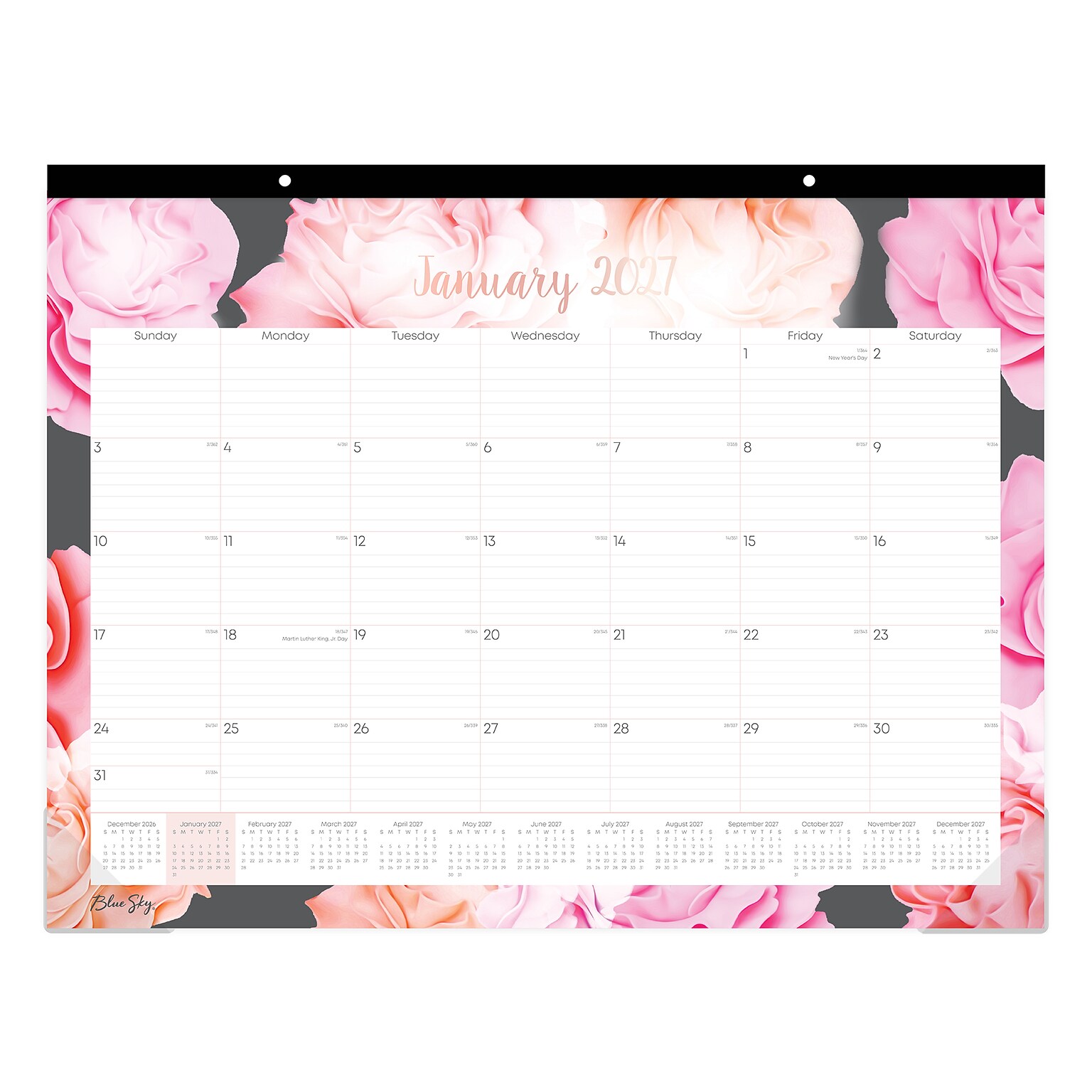 2027 Blue Sky Joselyn 22 x 17 Monthly Desk Pad Calendar, Pink/Gray (102714-27)