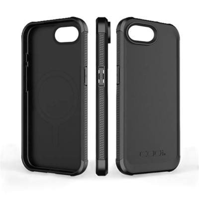 CODi Aegis Rugged Phone Case for iPhone 16e, Shock Absorbing, Black (I16_E_RGD_BLK)
