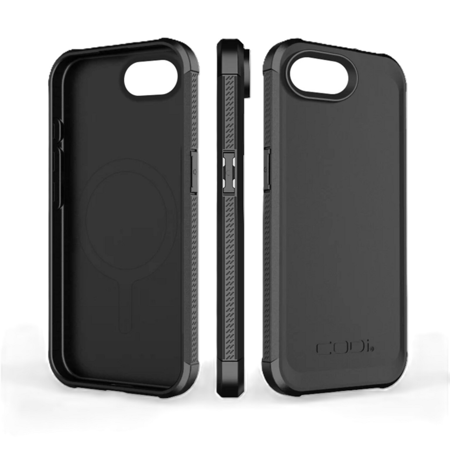 CODi Aegis Rugged Phone Case for iPhone 16e, Shock Absorbing, Black (I16_E_RGD_BLK)