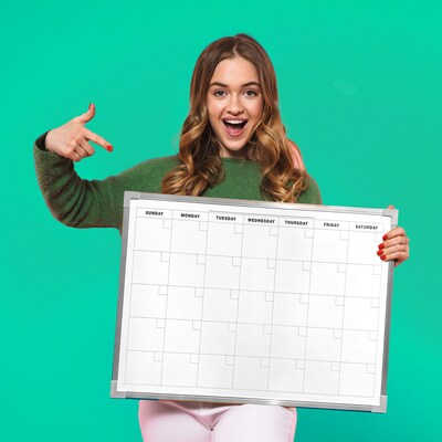 Flipside Magnetic Dry-Erase Calendar Whiteboard, Aluminum Frame, 18" x 24" (17302)