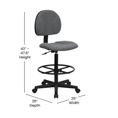 Flash Furniture Fabric Drafting Stool, Gray (BT-659-GRY-GG)