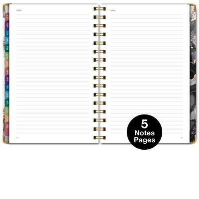 2027 Excello Brands 6" x 8" Weekly & Monthly Standard Planner, Paperboard Cover, Black Gold Marble (FSHN-CY27-58-34)
