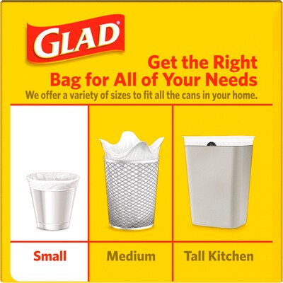 Glad Trash Bags, Quick Tie, Original Scent, Small, 4 Gallon, Trash Bags