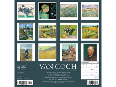 2024 Willow Creek Van Gogh 12" x 12" Monthly Wall Calendar (35740)