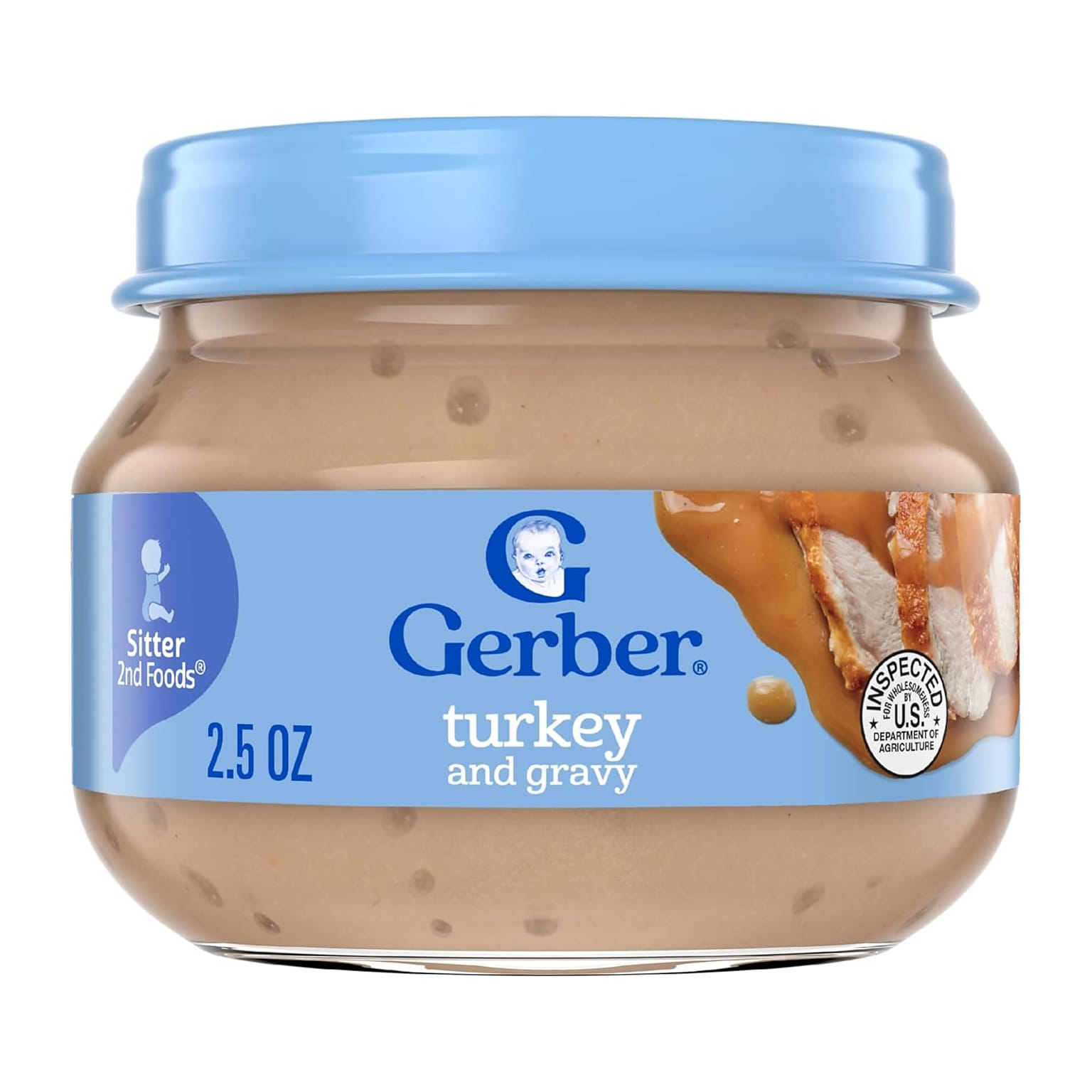 Gerber Turkey and Gravy Puree Baby Food Jar, 2.5 oz., 10 /Pack (220-02581)