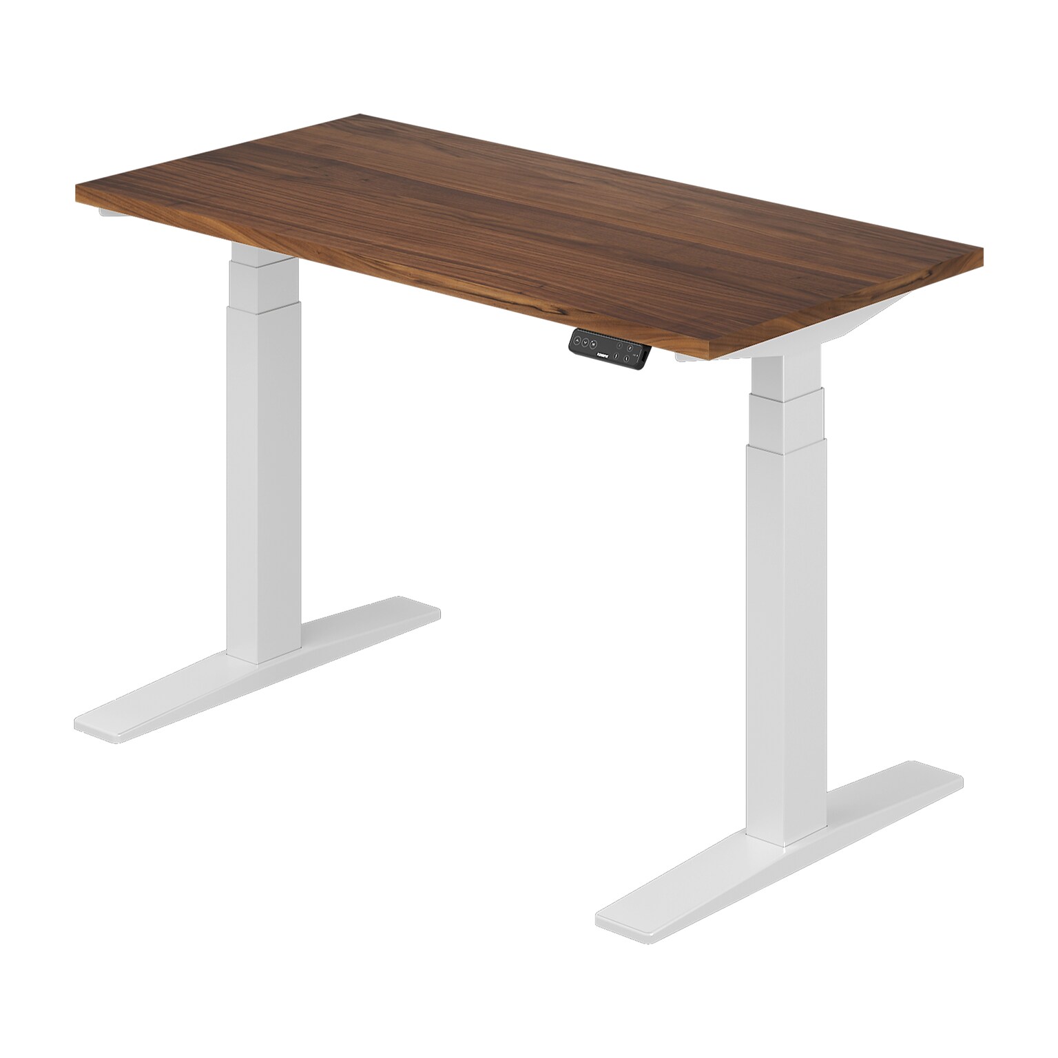 FlexiSpot E7 Commercial 48W Electric Rectangular Adjustable Standing Desk, Black Walnut/White (E7WCOM4824-BW)